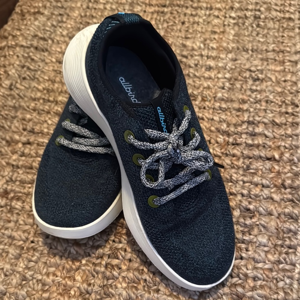 Allbirds Blue and White Sneakers with Minimalist Design